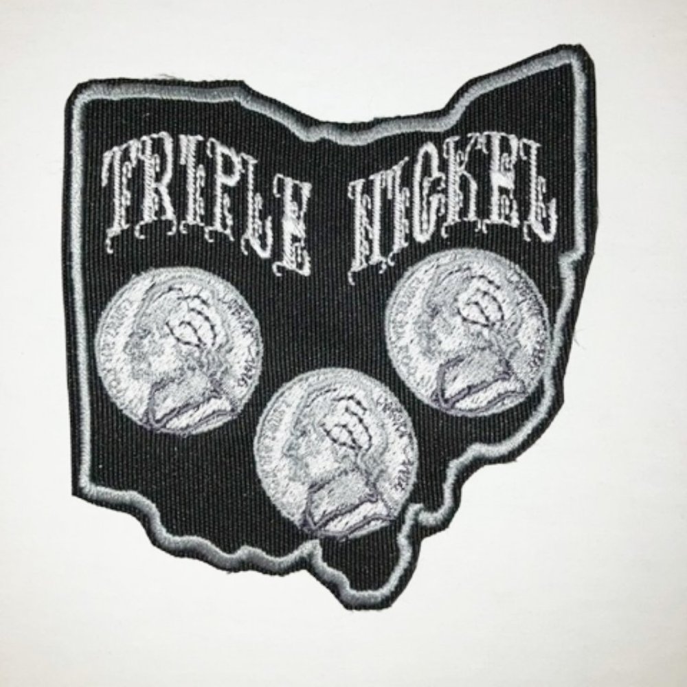 Our Fancy Design embroidered Ohio state route patch for the Triple Nickel Ride